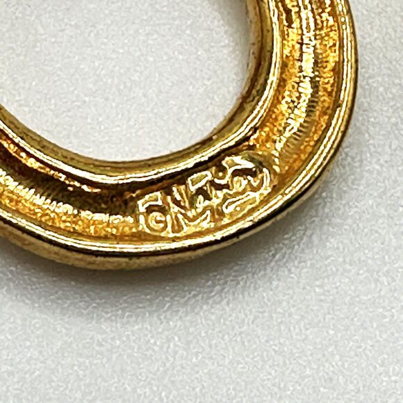 Vintage Napier Gold Door Knocker Earrings Pierced 1.25 Inch Statement Bold 80s - Picture 4 of 5